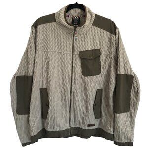 Sherpa Adventure Gear XL Full Zip Jacket Fleece Textured Oatmeal Gorpcore Nepal